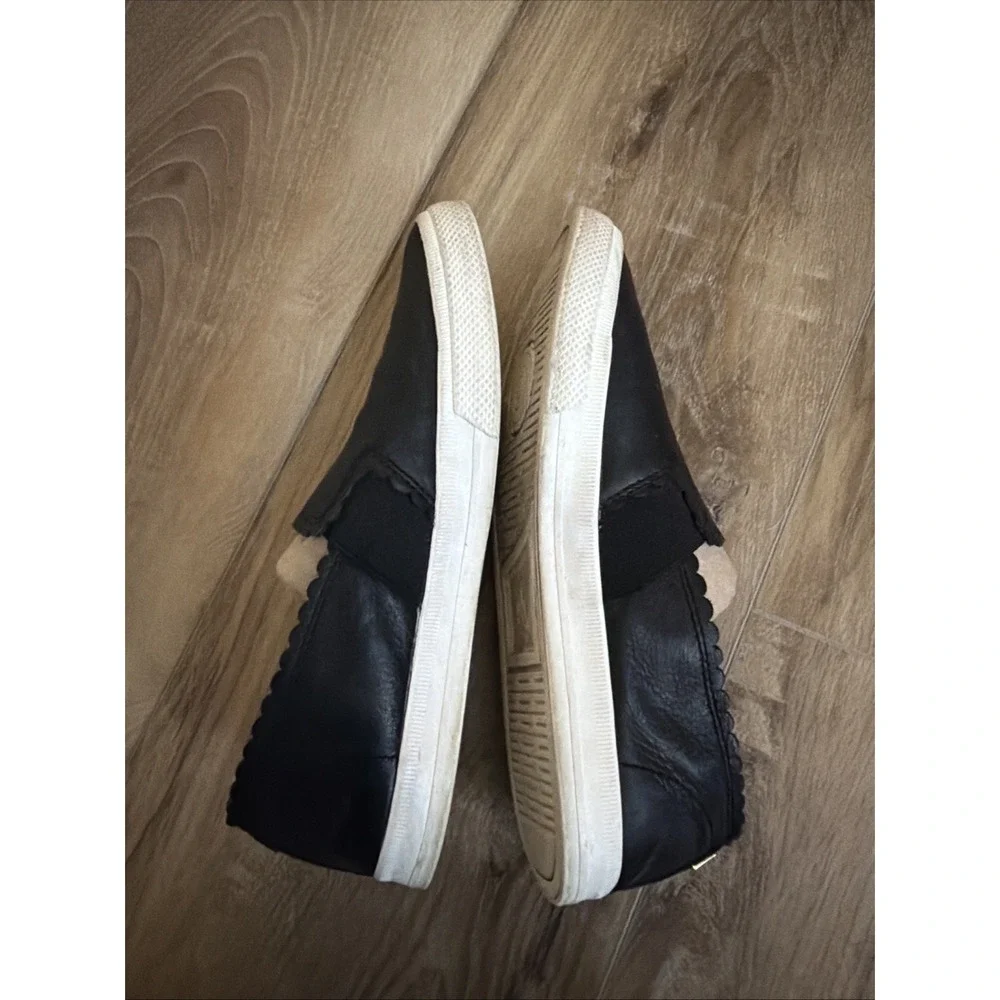 Lauren Ralph Lauren Jinny Leather Slip On Sneakers‎ 8 Black Minimalist Comfort